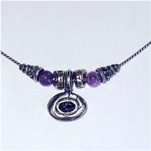 PATRICIA LOCKE Necklace 925 Sterling Silver with Charms and Pendant